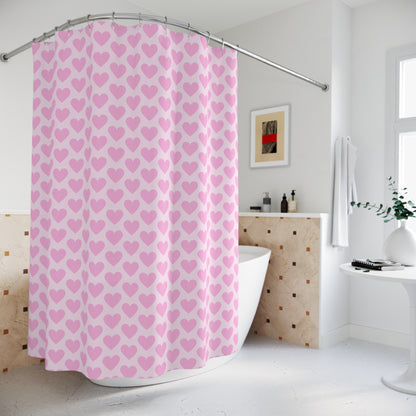 Pink Hearts Shower Curtain