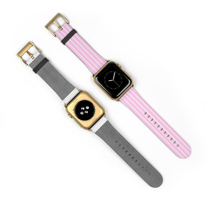 Pink Striped Apple Watch Band