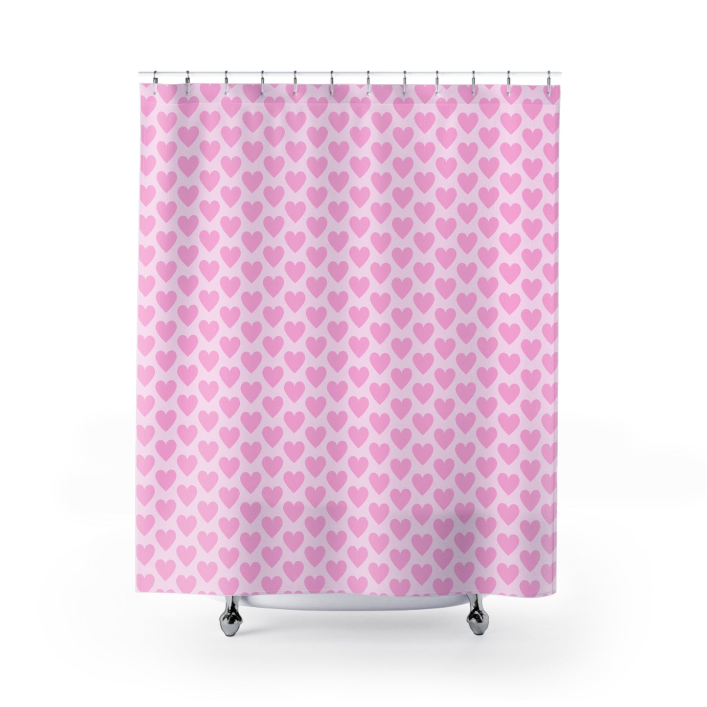 Pink Hearts Shower Curtain