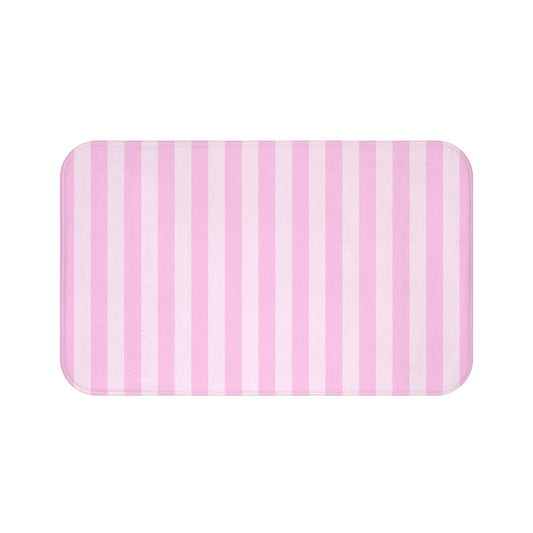 Pink Striped Bath Mat