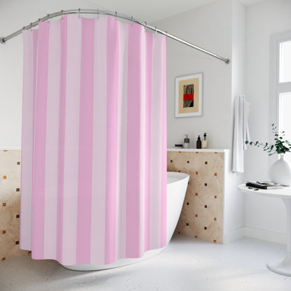 Pink Striped Shower Curtain