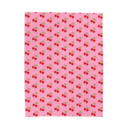 Cherry Plush Throw Blanket