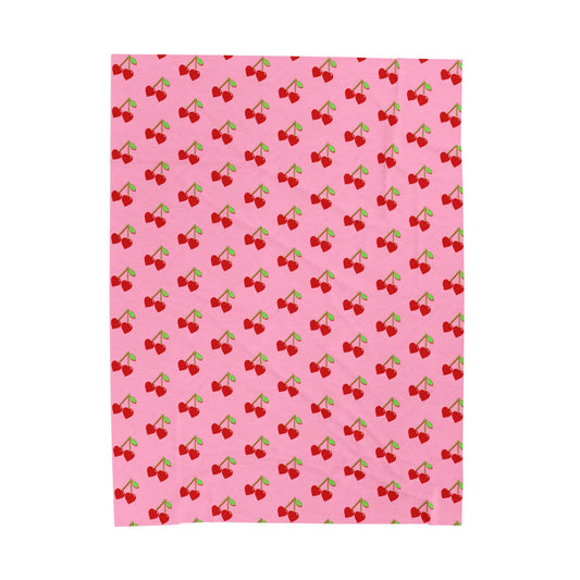 Cherry Plush Throw Blanket