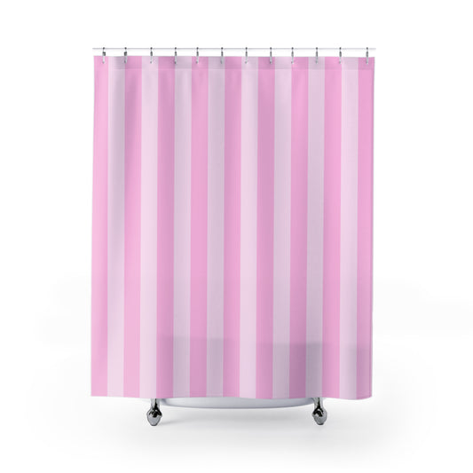 Pink Striped Shower Curtain