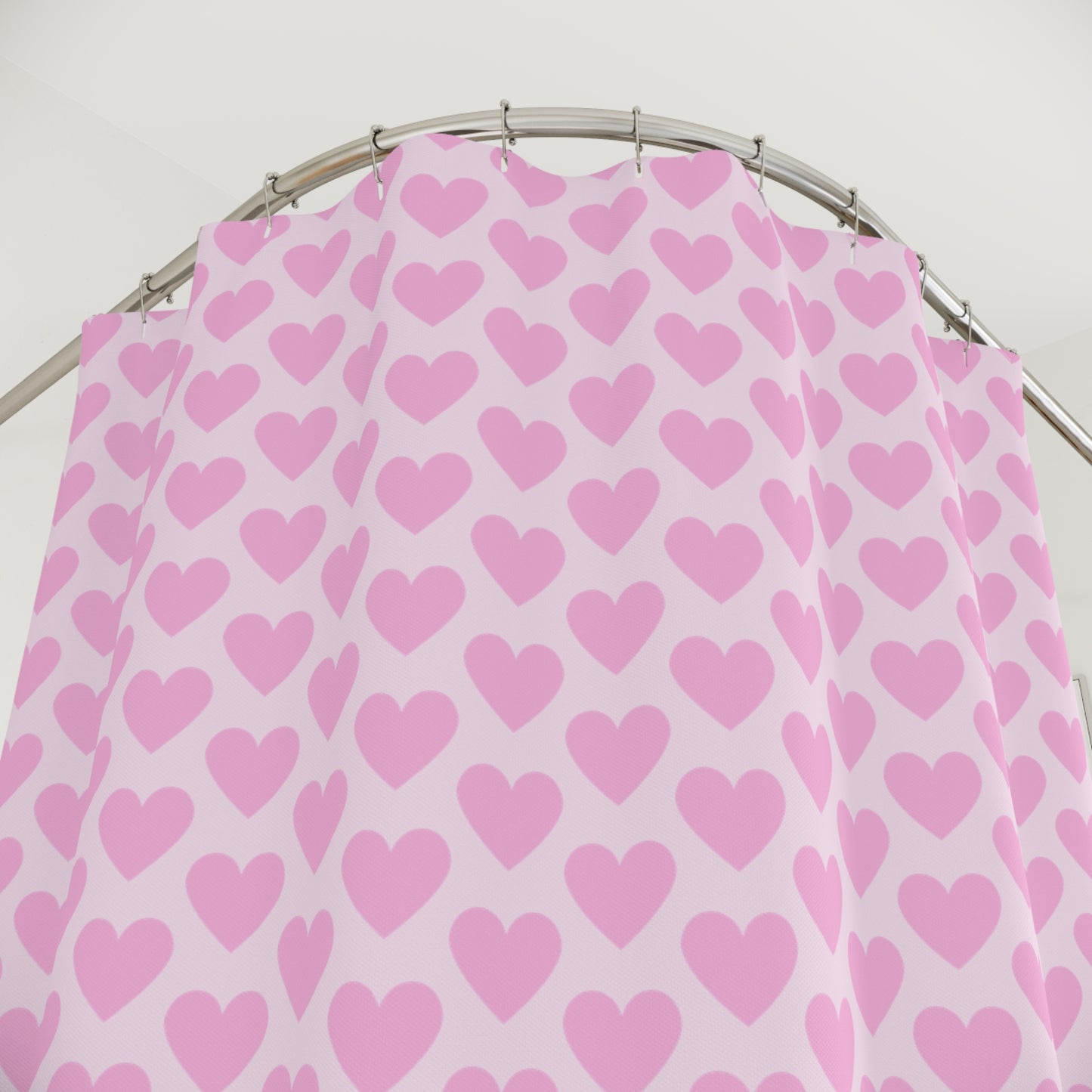 Pink Hearts Shower Curtain