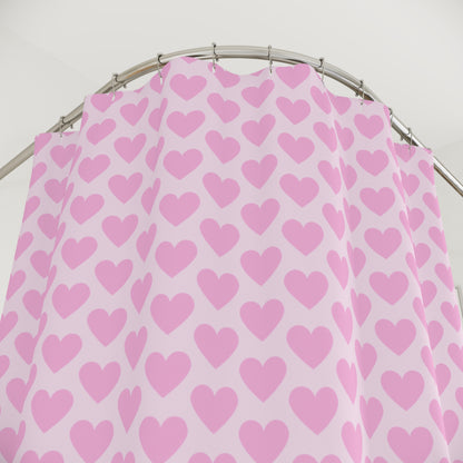 Pink Hearts Shower Curtain