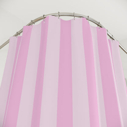 Pink Striped Shower Curtain