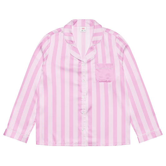 Pink Striped Long Sleeve Pajama Top